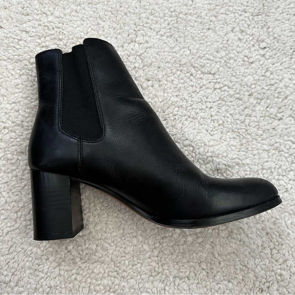 Madewell The Laura Ankle Boot Black Leather Pull On Block Heel Women’s 10 - Picture 7 of 12